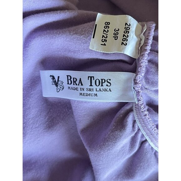 Victoria Secret Bra Top Purple Strapless Sundress Ruched Cotton Medium - Picture 5 of 6